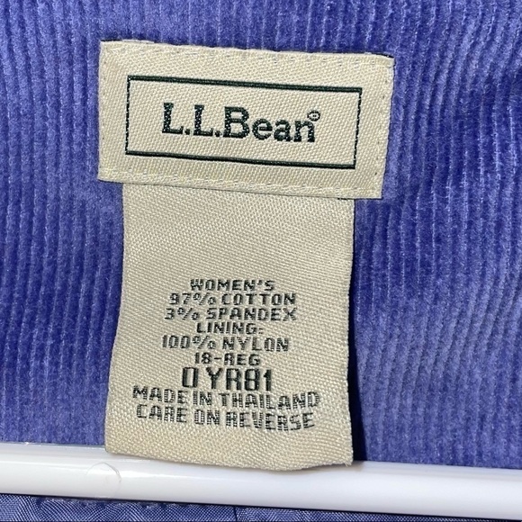 L.L. Bean Blazer Overcoat Corduroy Button Front Long Sleeve Ribbed Lined Jacket - Picture 3 of 6